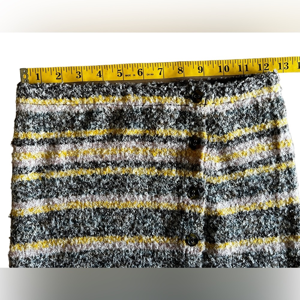URBAN OUTFITTERS Aster Striped Fuzzy Knit Button Front Mini Skirt SZ XS Stretch - Picture 6 of 9